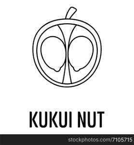 Kukui nut icon. Outline illustration of kukui nut vector icon for web design isolated on white background. Kukui nut icon, outline style
