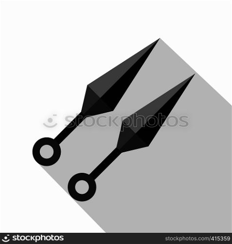 Kunai, ninja weapon icon. Flat illustration of kunai, ninja weapon vector icon for web on white background. Kunai, ninja weapon icon, flat style