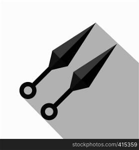 Kunai, ninja weapon icon. Flat illustration of kunai, ninja weapon vector icon for web on white background. Kunai, ninja weapon icon, flat style
