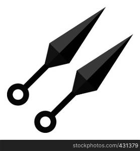Kunai, ninja weapon icon flat isolated on white background vector illustration. Kunai, ninja weapon icon isolated