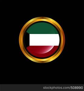 Kuwait flag Golden button