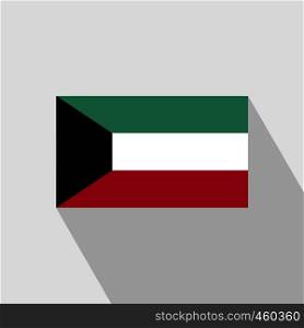 Kuwait flag Long Shadow design vector