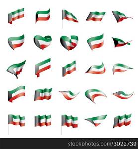 Kuwait flag, vector illustration. Kuwait flag, vector illustration on a white background