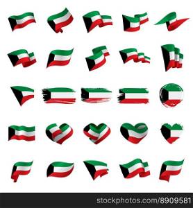 Kuwait flag, vector illustration. Kuwait flag, vector illustration on a white background