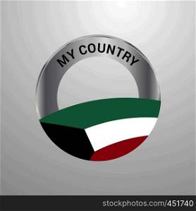 Kuwait My Country Flag badge