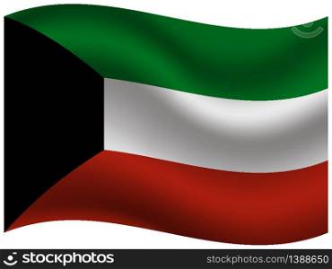 Kuwait National flag. original color and proportion. Simply vector illustration background, from all world countries flag set for design, education, icon, icon, isolated object and symbol for data visualisation