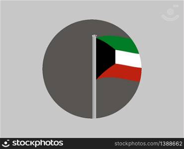 Kuwait National flag. original color and proportion. Simply vector illustration background, from all world countries flag set for design, education, icon, icon, isolated object and symbol for data visualisation