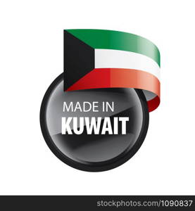 Kuwait national flag, vector illustration on a white background. Kuwait flag, vector illustration on a white background