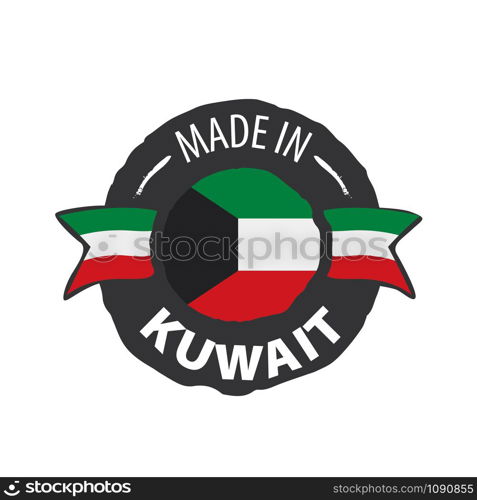 Kuwait national flag, vector illustration on a white background. Kuwait flag, vector illustration on a white background