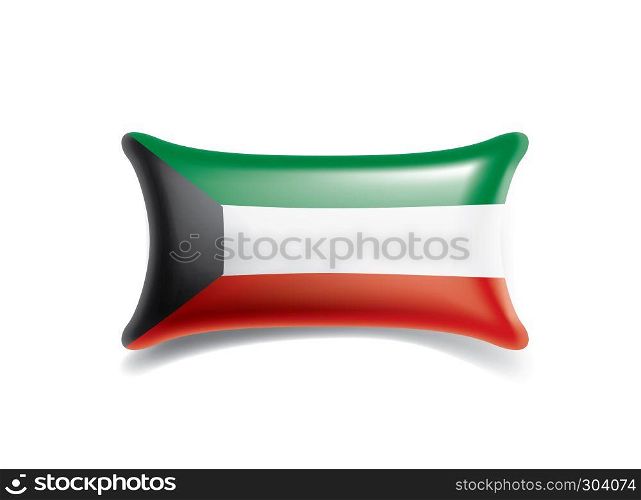 Kuwait national flag, vector illustration on a white background. Kuwait flag, vector illustration on a white background