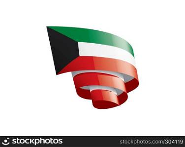 Kuwait national flag, vector illustration on a white background. Kuwait flag, vector illustration on a white background