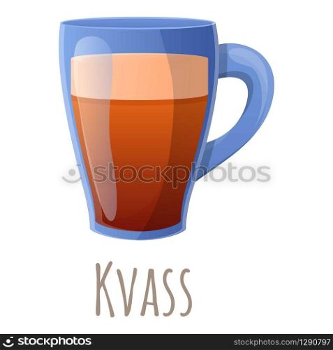 Kvass mug icon. Cartoon of kvass mug vector icon for web design isolated on white background. Kvass mug icon, cartoon style