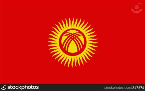 Kyrgyzstan flag image for any design in simple style. Kyrgyzstan flag image