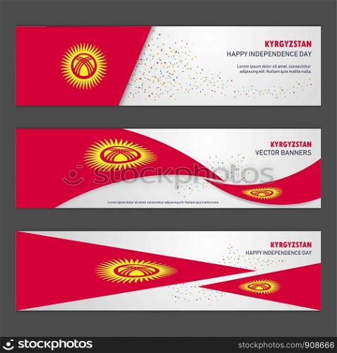 Kyrgyzstan independence day abstract background design banner and flyer, postcard, landscape, celebration vector illustration