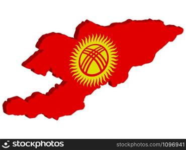 Kyrgyzstan map flag vector 3D illustration Eps 10.. Kyrgyzstan map flag vector 3D illustration Eps 10