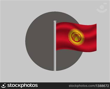 Kyrgyzstan National flag. original color and proportion. Simply vector illustration background, from all world countries flag set for design, education, icon, icon, isolated object and symbol for data visualisation