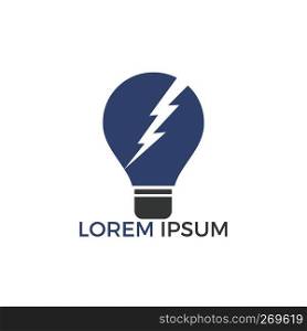 L&bulb with lightning logo design. Vector smart home light concept.