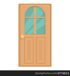 L&door icon cartoon vector. Front home. Wood room. L&door icon cartoon vector. Front home