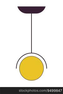 L&hanging flat line color isolated vector object. Ceiling light living room. Ceiling l&. Editable clip art image on white background. Simple outline cartoon spot illustration for web design. L&hanging flat line color isolated vector object