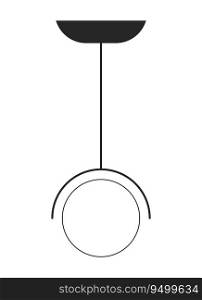 L&hanging flat monochrome isolated vector object. Ceiling light living room. Ceiling l&. Editable black and white line art drawing. Simple outline spot illustration for web graphic design. L&hanging flat monochrome isolated vector object