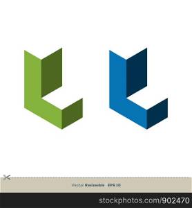 L Letter Brick Vector Logo Template Illustration Design. Vector EPS 10.