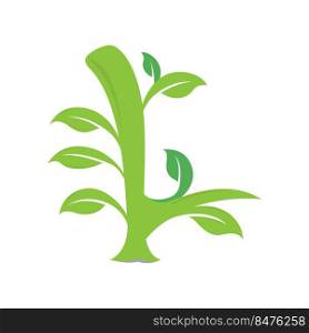 L letter ecology nature element vector icon. Lettering icon vector logo design