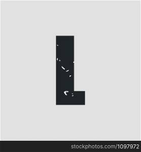 L letter grunge style simple design. Vector eps10