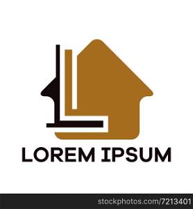 L letter logo design, Letter L in house shape vector illustration. Real Estate and property logo design.