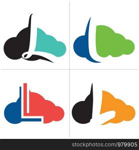 L letter logo design, Letter L in Sky shape vector illustration