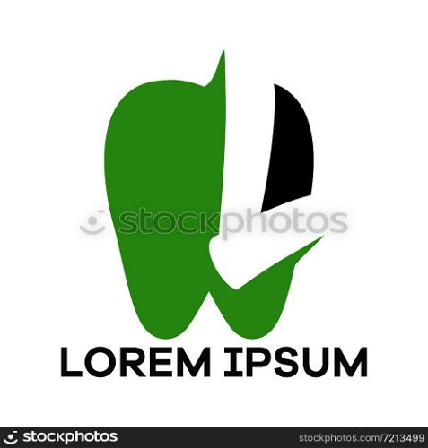 L letter logo design, Letter L in Tooth shape vector illustration