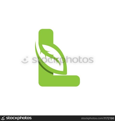 L Letter logo leaf concept template design
