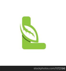 L Letter logo leaf concept template design
