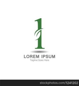 L Letter logo with leaf concept template design