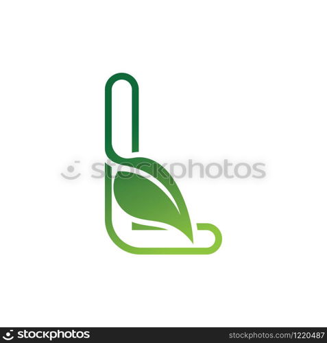 L Letter with leaf logo or symbol concept template design