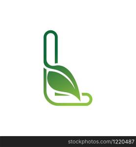 L Letter with leaf logo or symbol concept template design