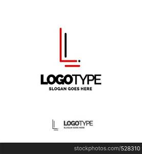 L Logo. Digital Logo template. Black and Red Logo template, Technology Brand Name Design. Creative Symbol Place for Tagline/slogan. Elegant Logo Design Template