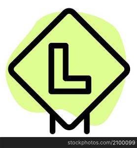 L shaped learner zone on a road sign board