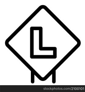 L shaped learner zone on a road sign board