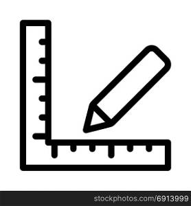 L-square ruler, icon on isolated background
