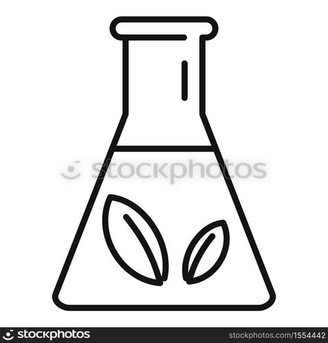 Lab homeopathy flask icon. Outline lab homeopathy flask vector icon for web design isolated on white background. Lab homeopathy flask icon, outline style