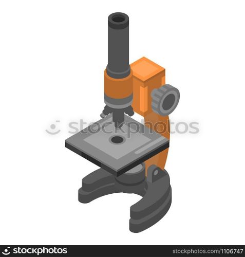 Lab microscope icon. Isometric of lab microscope vector icon for web design isolated on white background. Lab microscope icon, isometric style