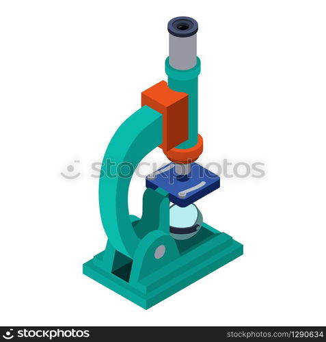 Lab microscope icon. Isometric of lab microscope vector icon for web design isolated on white background. Lab microscope icon, isometric style