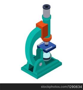 Lab microscope icon. Isometric of lab microscope vector icon for web design isolated on white background. Lab microscope icon, isometric style