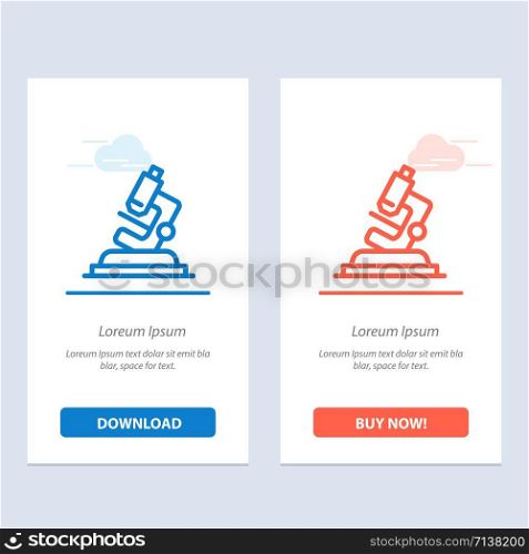 Lab, Microscope, Science, Zoom Blue and Red Download and Buy Now web Widget Card Template