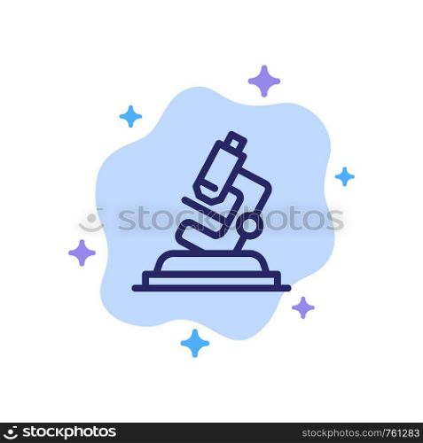 Lab, Microscope, Science, Zoom Blue Icon on Abstract Cloud Background
