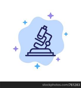 Lab, Microscope, Science, Zoom Blue Icon on Abstract Cloud Background