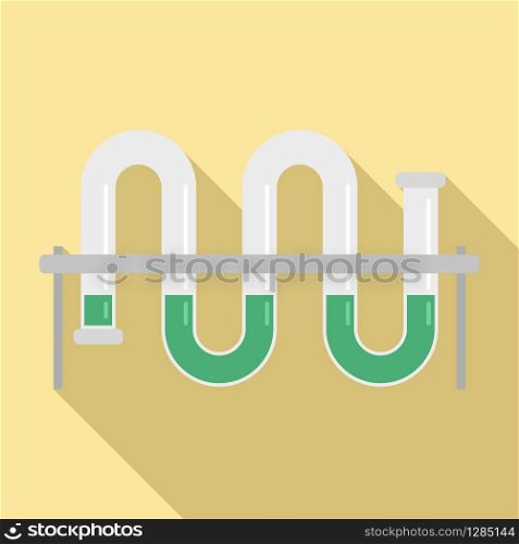 Lab pipe icon. Flat illustration of lab pipe vector icon for web design. Lab pipe icon, flat style