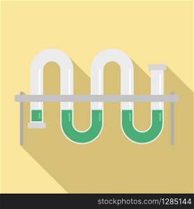 Lab pipe icon. Flat illustration of lab pipe vector icon for web design. Lab pipe icon, flat style