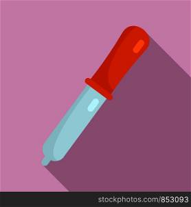 Lab pipette icon. Flat illustration of lab pipette vector icon for web design. Lab pipette icon, flat style