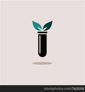 Lab plant color icon with shade on a beige background. Pharmacy vector illustration